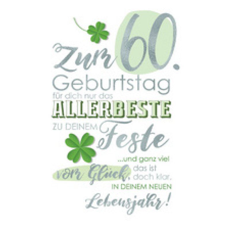 CACTUS Geburtstagskarte "Kleeblatt" - 70. Geburtstag