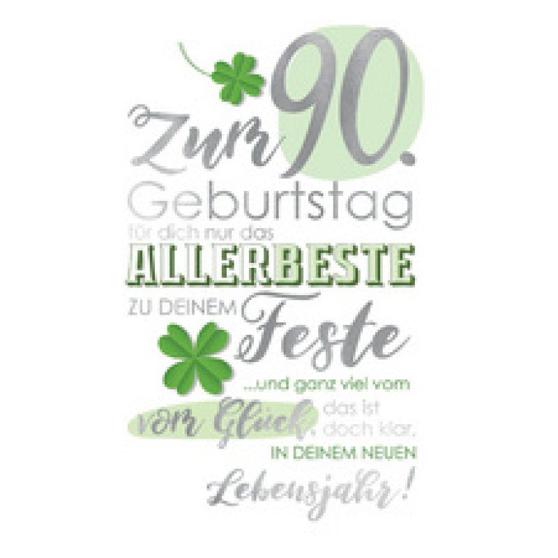 CACTUS Geburtstagskarte "Kleeblatt" - 80. Geburtstag