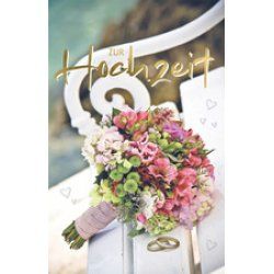 SUSY CARD Hochzeitskarte "Blumenstrauß/Ringe"