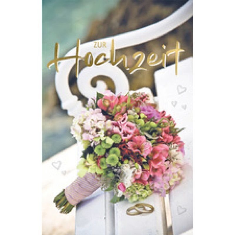 SUSY CARD Hochzeitskarte "Blumenstrauß/Ringe"