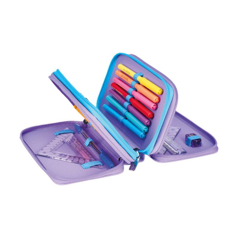 herlitz Étui scolaire triple "Little Monster", 31 pièces