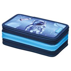 herlitz Étui scolaire triple "Cosmic Explorer", 31 pièces