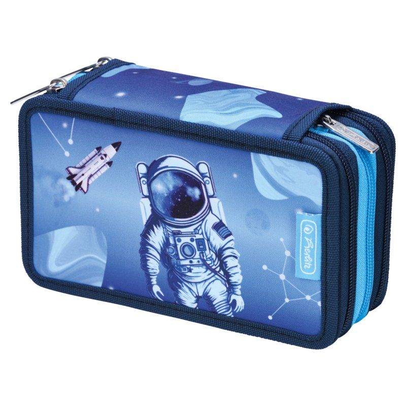 herlitz Étui scolaire triple "Cosmic Explorer", 31 pièces