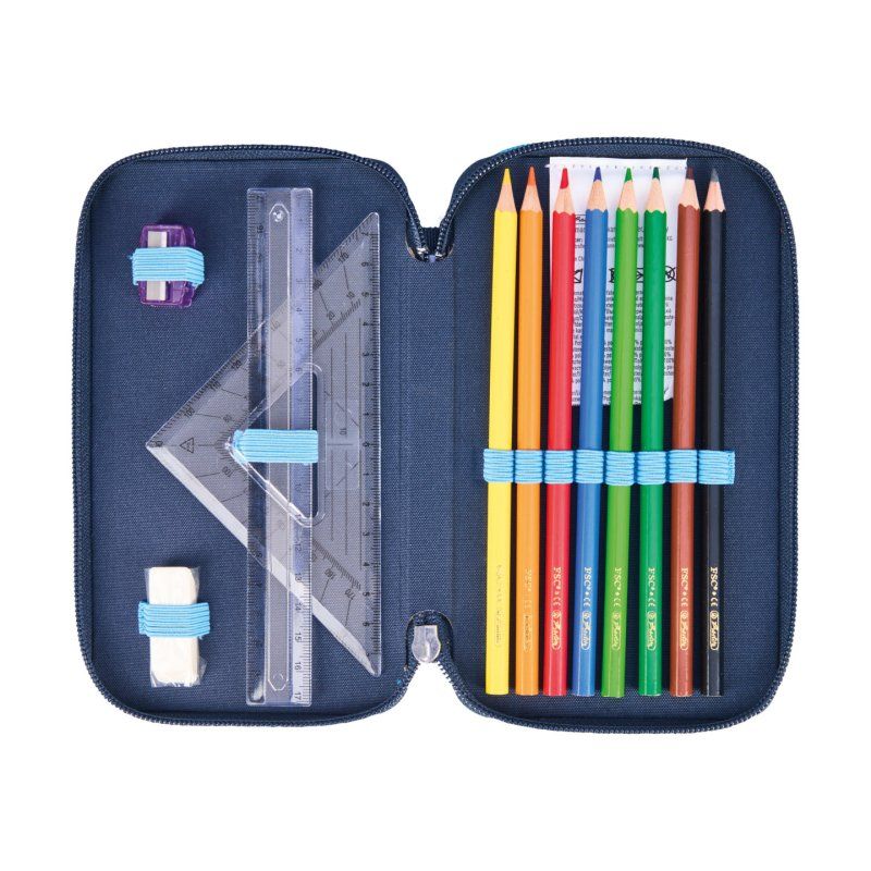 herlitz Étui scolaire triple "Cosmic Explorer", 31 pièces