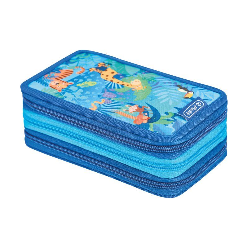 herlitz Étui scolaire triple "Jungle Safari", 31 pièces