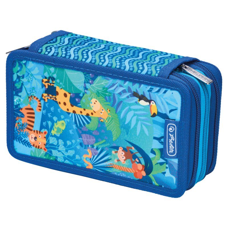 herlitz Étui scolaire triple "Jungle Safari", 31 pièces