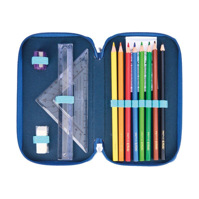 herlitz Étui scolaire triple "Jungle Safari", 31 pièces