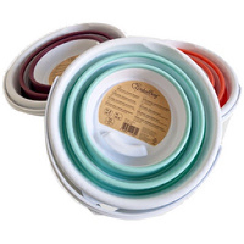 Linden Berg Seau, pliable, rond, 10 litres, orange/blanc