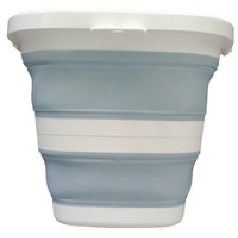 Linden Berg Seau, pliable, rond, 10 litres, bleu/blanc