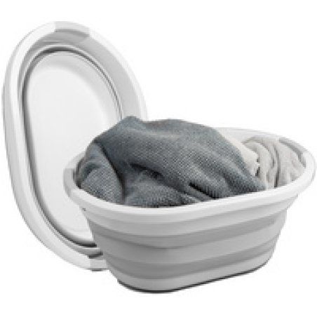 Linden Berg Corbeille à linge, pliable, pétrole/blanc