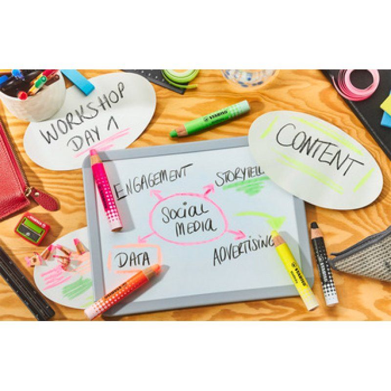 STABILO Crayon marqueur MARKdry FLUO, étui de 4