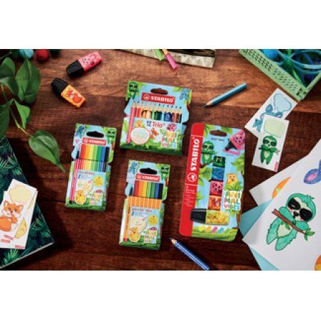 STABILO Feutre fin point 88 Mini Animal Vibes, étui de 8