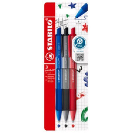 STABILO Stylo bille rétractable pointball colorful, 3 pièces