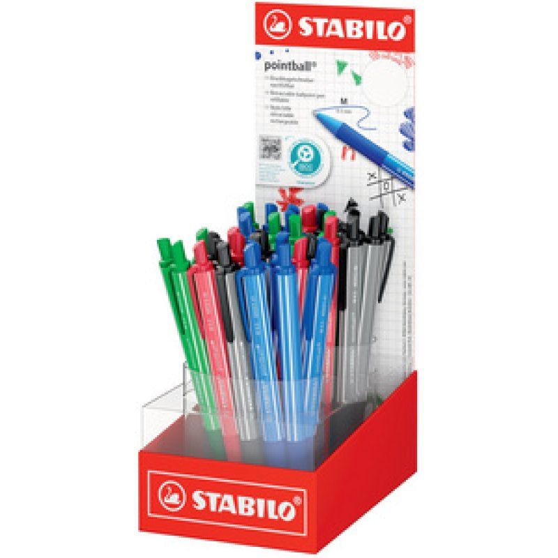 STABILO Stylo bille pointball colorful, présentoir de 38