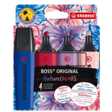 STABILO Surligneur BOSS ORIGINAL NatureCOLORS, étui de 4