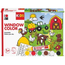 Marabu KiDS Kit Window Color "Ferme", 6 x 25
