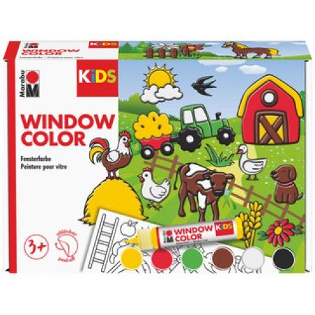 Marabu KiDS Kit Window Color "Ferme", 6 x 25