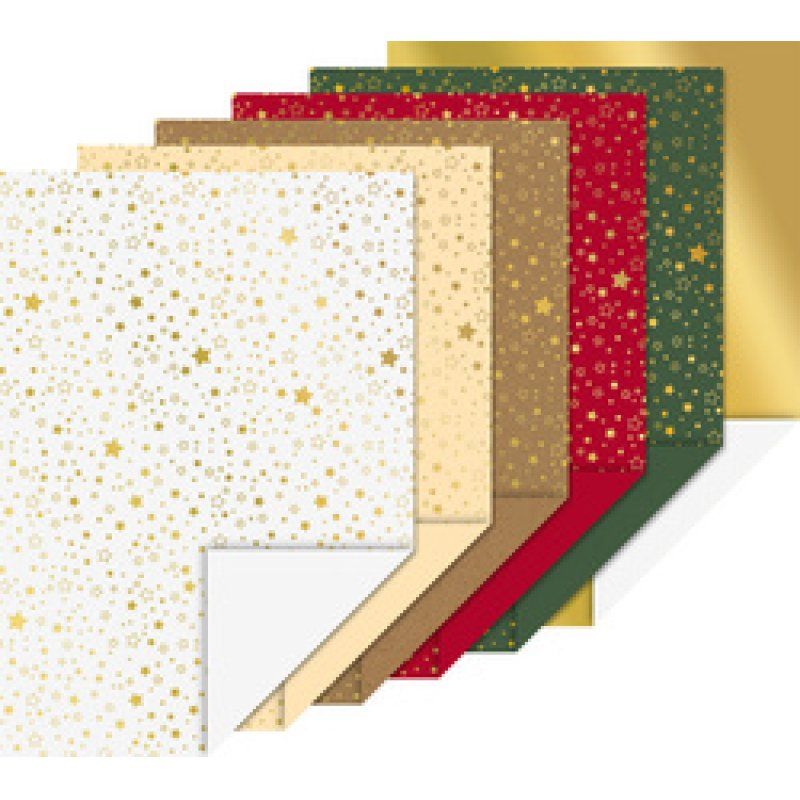 HEYDA Bloc de cartons "Étoiles de Noël", A4, 12 feuilles
