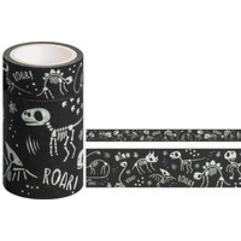 HEYDA Ruban adhésif décoratif Glow in the dark "Dinos"