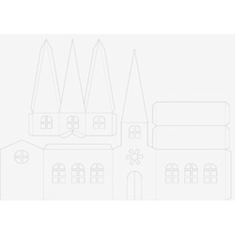 HEYDA Kit village illuminé Maisons & église carton, 5 pièces