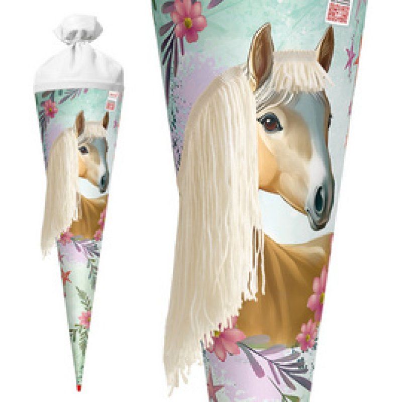 ROTH Schultüte "Pferd Bella", eckig, 850 mm, mit Wollmähne