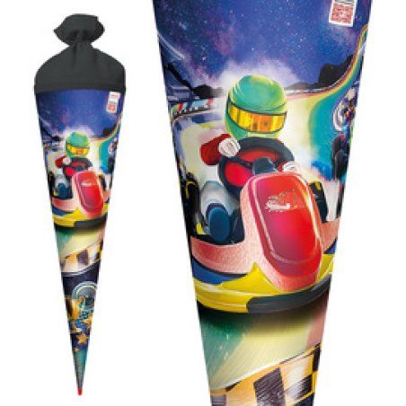 ROTH Schultüte "Kart Race", eckig, 850 mm, Folie