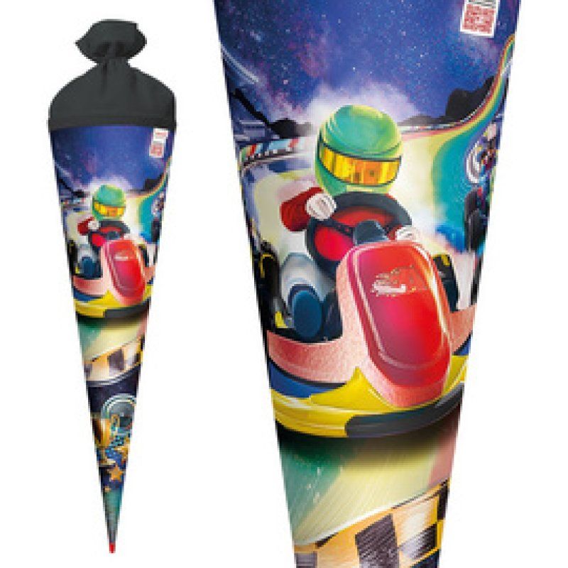 ROTH Schultüte "Kart Race", rund, 700 mm, Folie