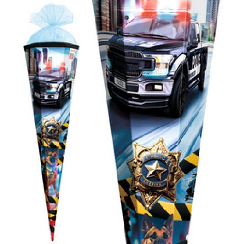 ROTH Schultüte "Polizei 911", eckig, 850 mm, mit Sound