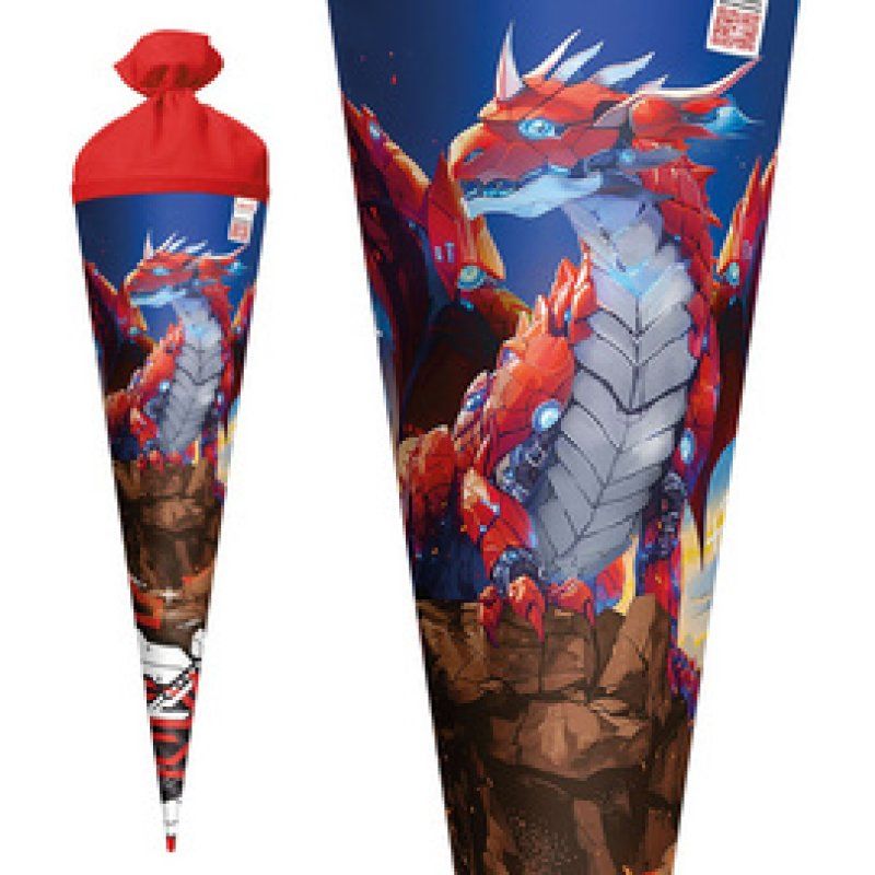 ROTH Schultüte "Robo Drache", eckig, 850 mm, Folie