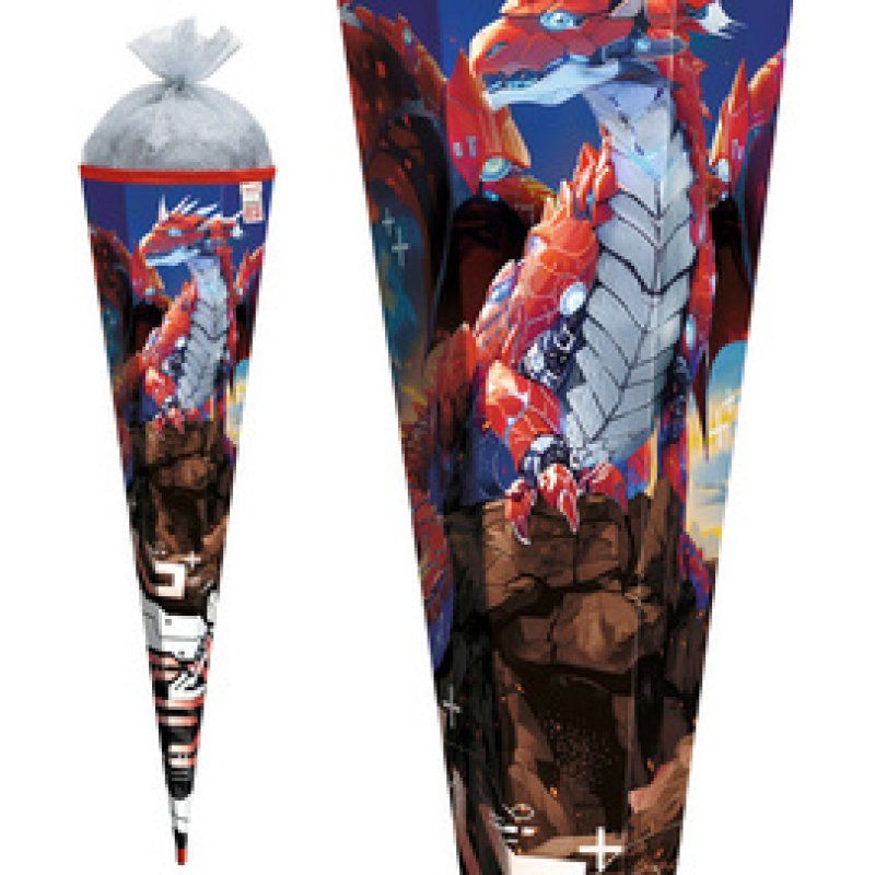 ROTH Schultüte "Robo Drache", eckig, 850 mm, Folie