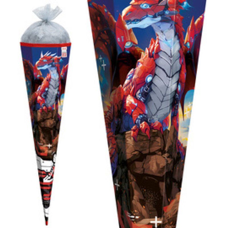 ROTH Schultüte "Robo Drache", rund, 700 mm