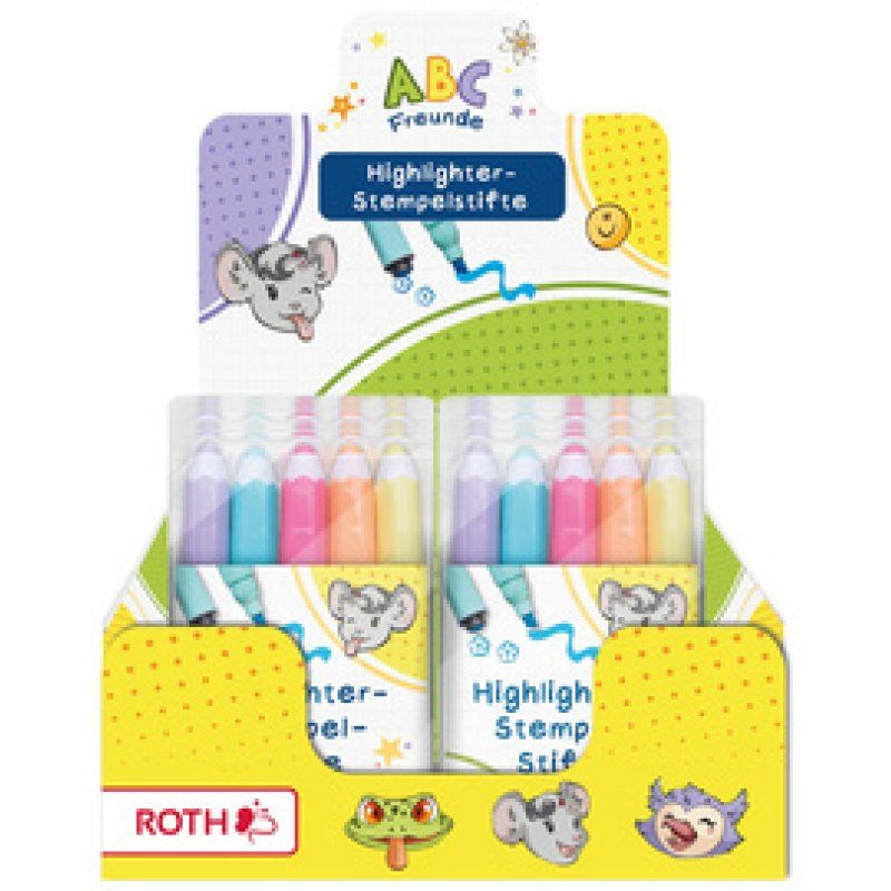 ROTH Textmarker-Stempelstift "ABC-Freunde", 16er Display
