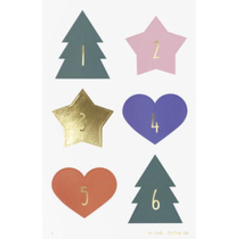 folia Stickers pour calendrier de l'Avent "STARS GOLD"