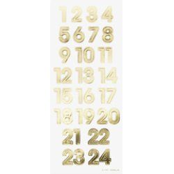 folia Stickers calendrier de l'Avent "NUMBERS IRIDESCENT"