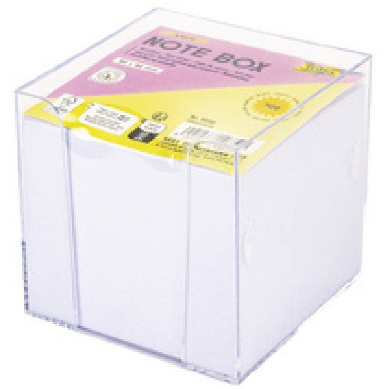 folia Bloc cube avec boîtier, 90 x 90 mm,transparent/couleur