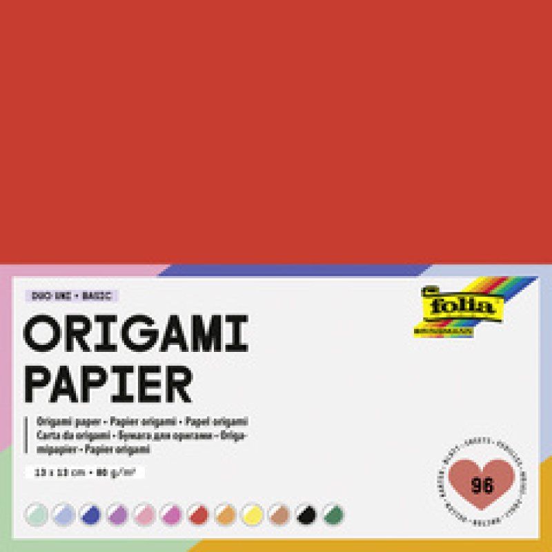 folia Feuille de papier origami Duo Uni, 80 g/m2, 100x100 mm
