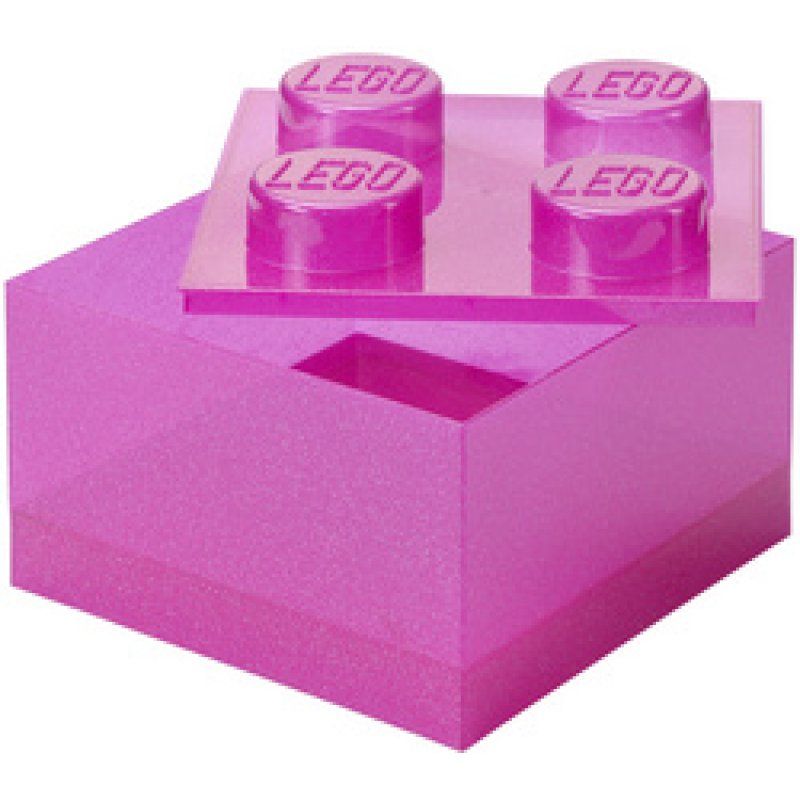 LEGO Brique STORAGE BRICK 4 GLITTER, violet clair