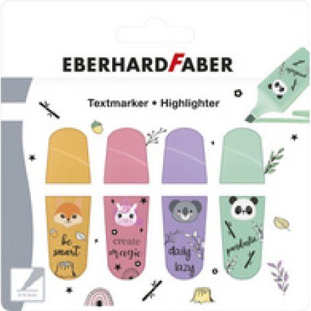 EBERHARD FABER Surligneur Mini Animal, étui en carton de 4