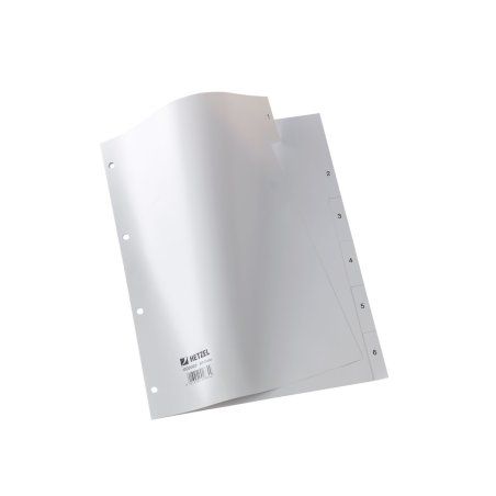 HETZEL intercalaires en plastique, chiffres, A4, 1-6, PP,