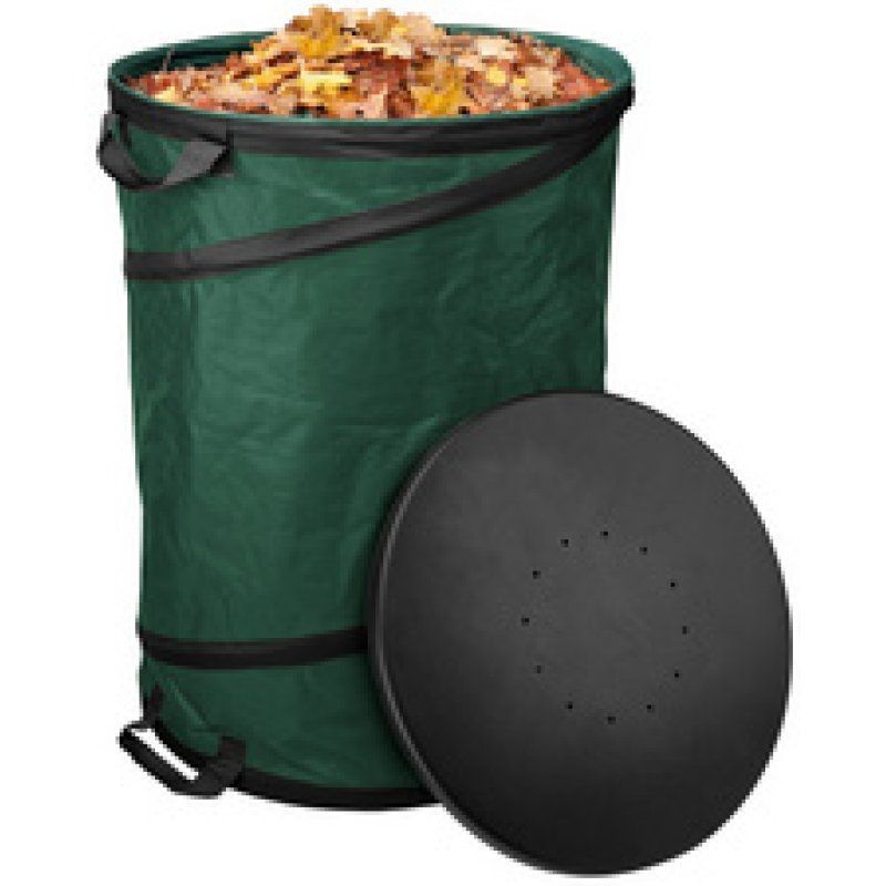 Bradas Sac à végétaux POP UP HARD, 90 litres, vert foncé