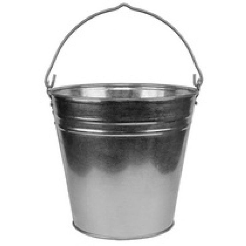 Bradas Seau en zinc, 5 litres, argent