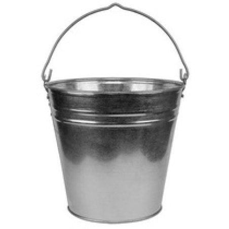 Bradas Seau en zinc, 5 litres, argent