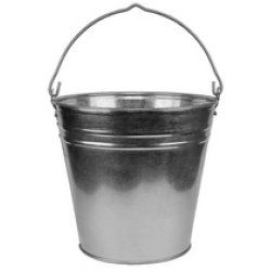 Bradas Seau en zinc, 7 litres, argent