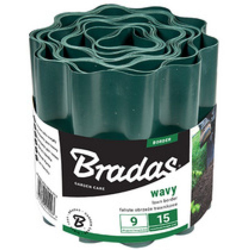 Bradas Bordure de gazon, hauteur 250 mm, longueur 9 m, vert
