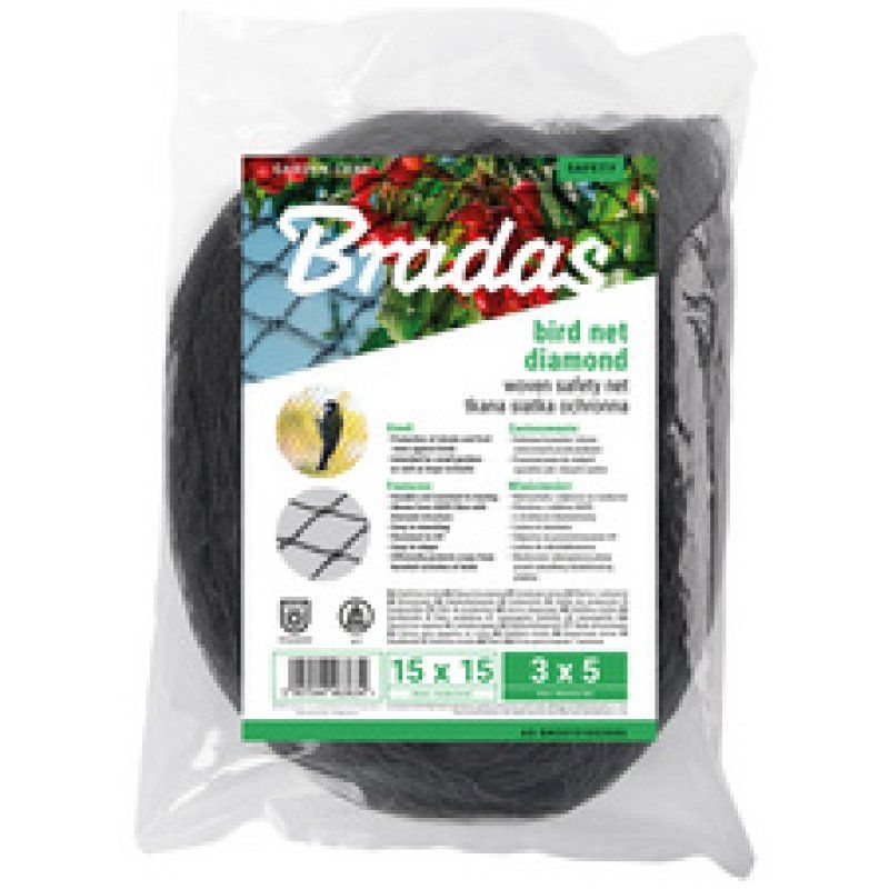 Bradas Filet de protection anti-oiseaux, 2 x 5 m, noir