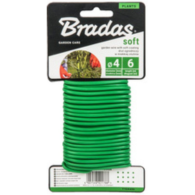 Bradas Fil de fer SOFT avec revêtement PVC, 5 mm x 4 m, vert