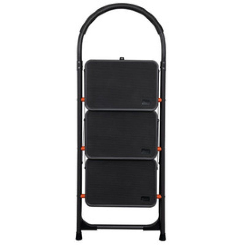 Bradas Escabeau pliable en acier, 4 niveaux, noir