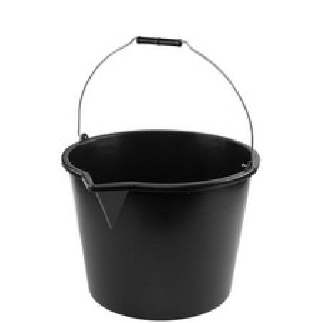 Bradas Baueimer mit Ausgießer, 12 Liter, PP, schwarz