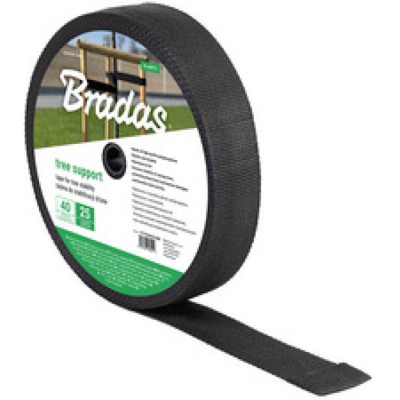 Bradas Bande de ligature pour arbres, PP, 25 mm x 25 m, noir