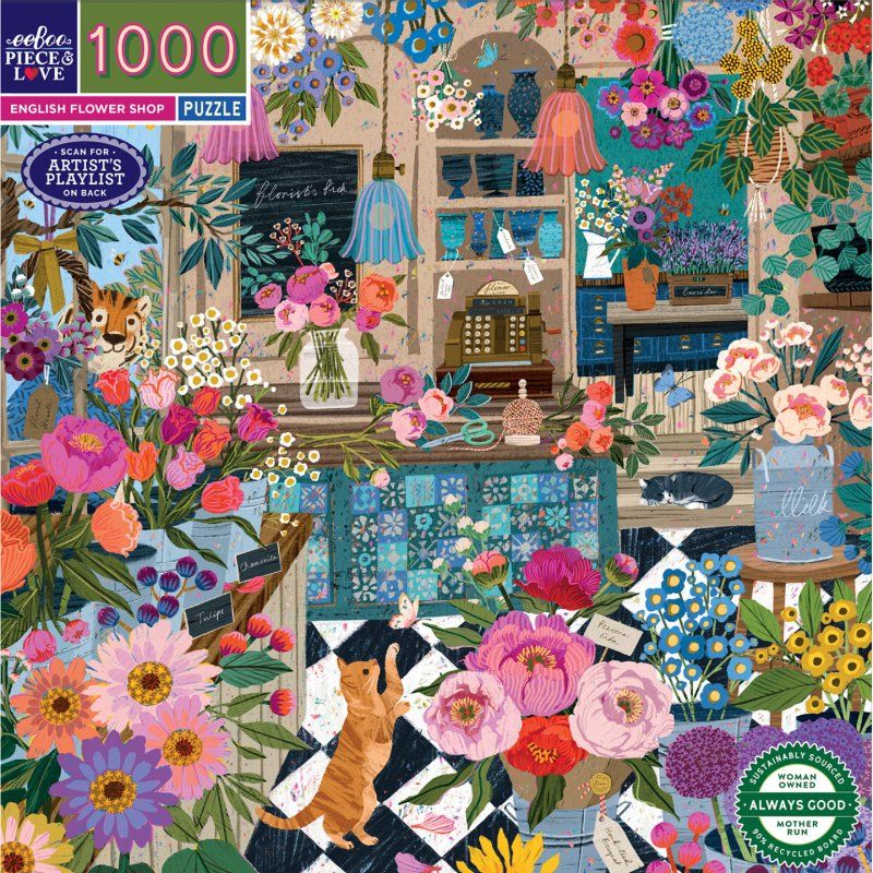 Eeboo - Puzzle 1000 pcs - English Flower Shop (EPZT440)